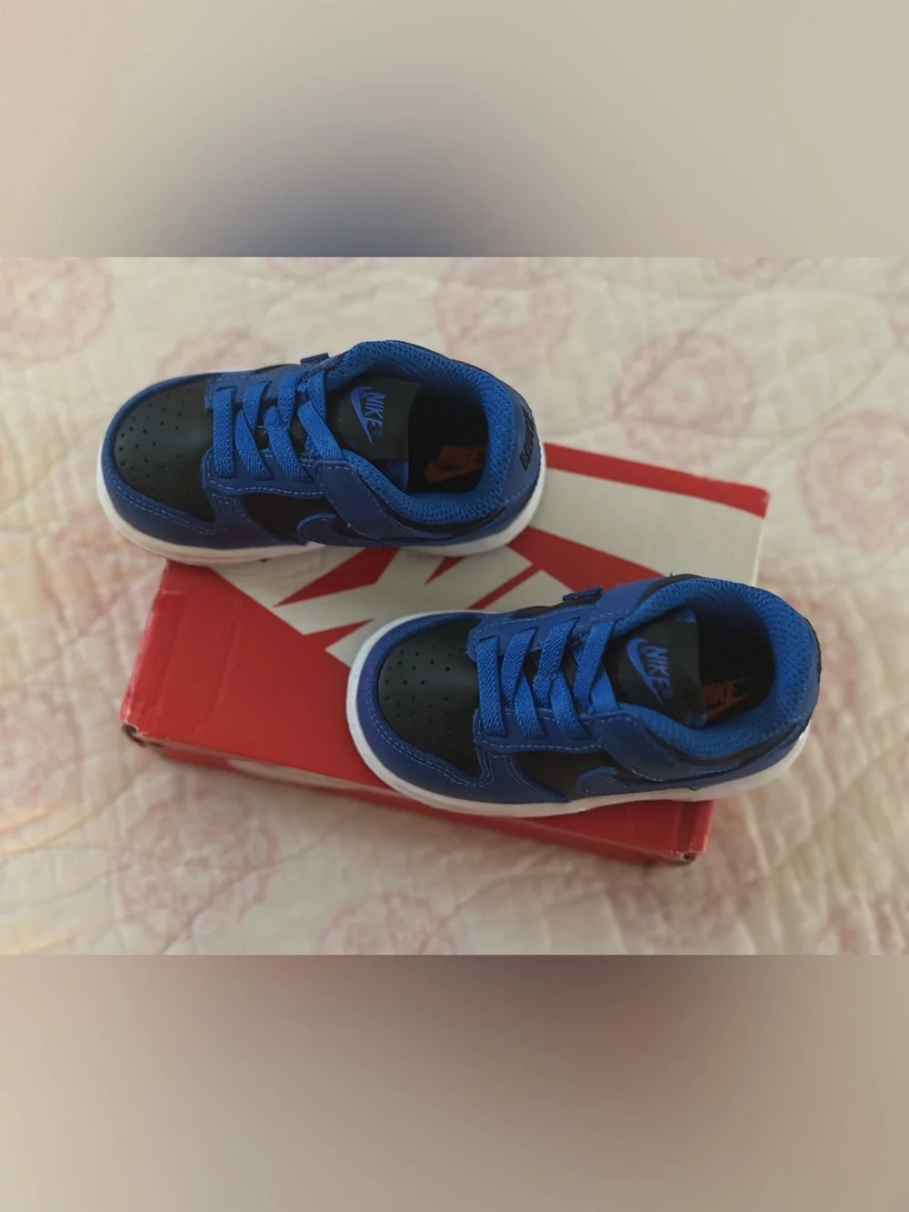(5c) Nike Dunk Low Too Baby Boy Blue and Black Low-Top Sneakers with White Sole